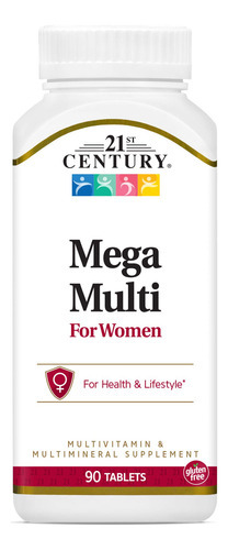 Suplemento 21st Century Mega Multi Para Mulheres 90 Comprimi