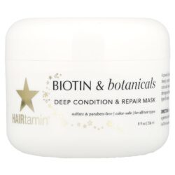 HAIRtamin Biotina e Plantas Máscara de Reparação e Condicionamento Profundo 236 ml (8 fl oz)