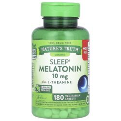 Natures Truth Melatonina e L-teanina do Sono 10 mg 180 Comprimidos Vegetarianos