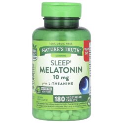 Natures Truth Melatonina e L-teanina do Sono 10 mg 180 Comprimidos Vegetarianos