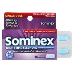 Sominex Auxílio ao Sono Noturno Fórmula de Potência Máxima 50 mg 16 Cápsulas