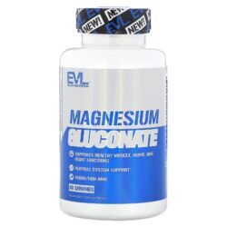 EVLution Nutrition Gliconato de Magnésio 60 Comprimidos (265 mg por Comprimido)