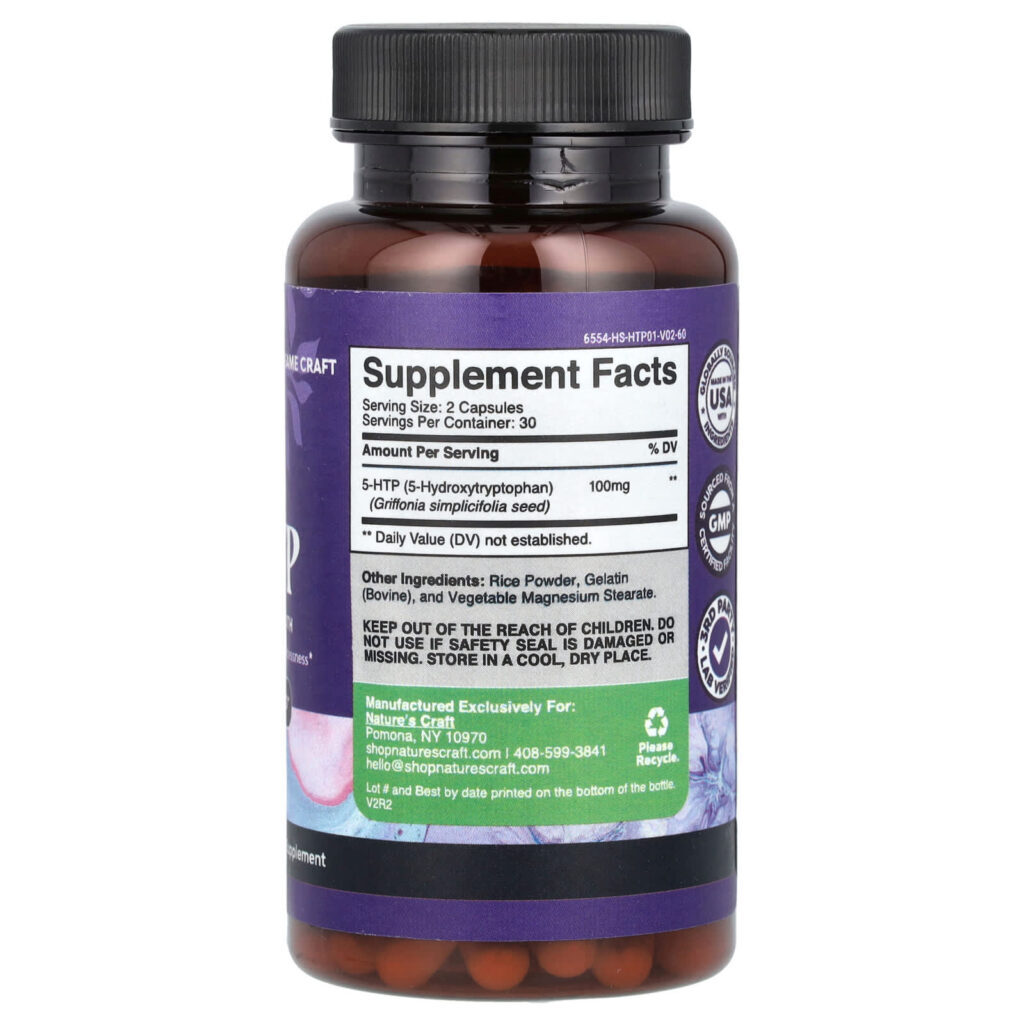 Natures Craft 5-HTP 60 Cápsulas (50 mg por Cápsula) - Imagem 2