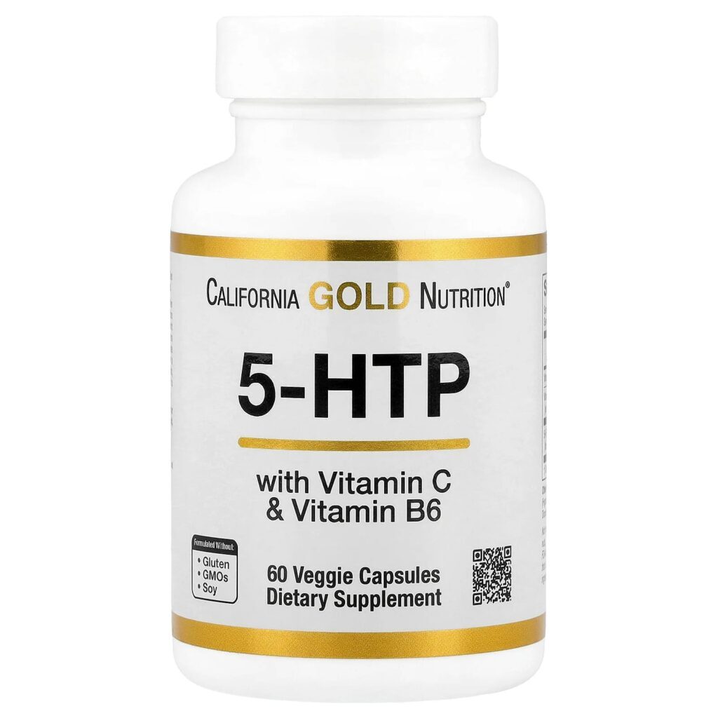 California Gold Nutrition 5-HTP com Vitamina B6 e Vitamina C 60 Cápsulas Vegetais