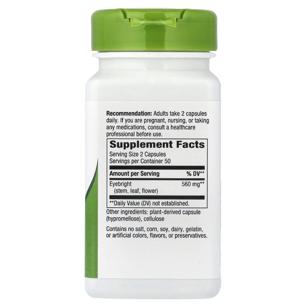Natures Way Folha de Eufrásia 100 Cápsulas Veganas (280 mg por Cápsula) - Imagem 2