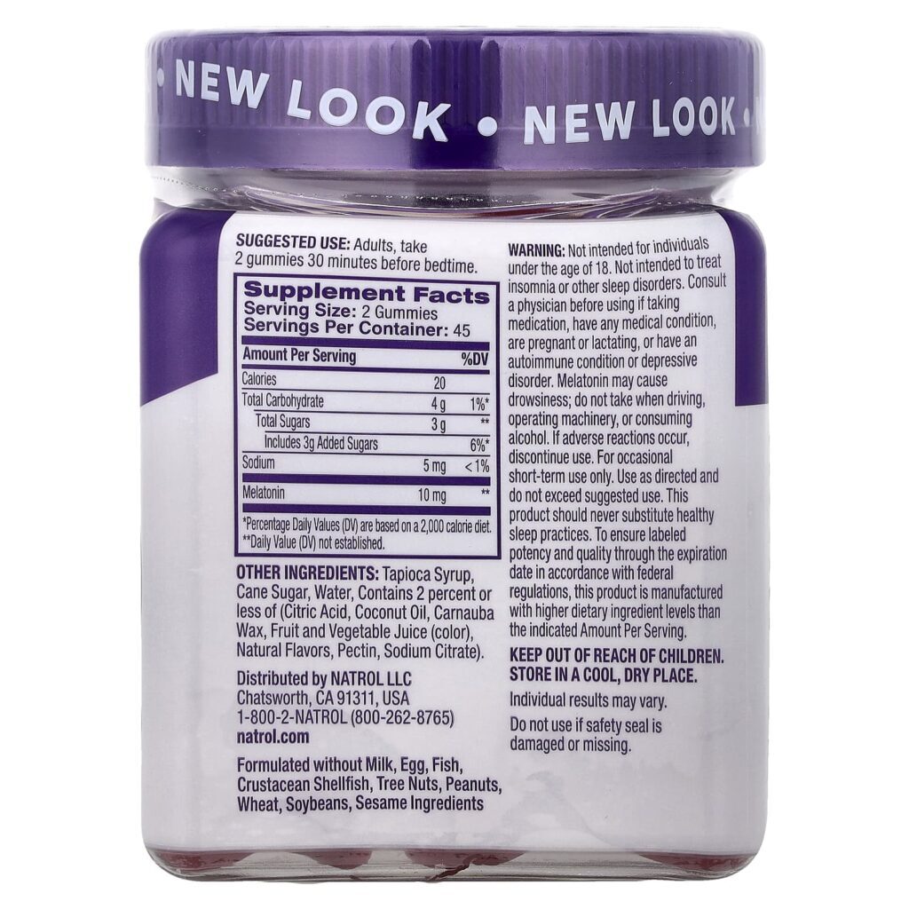 Natrol Gomas de Melatonina Morango 90 Gomas (5 mg por Goma) - Imagem 2