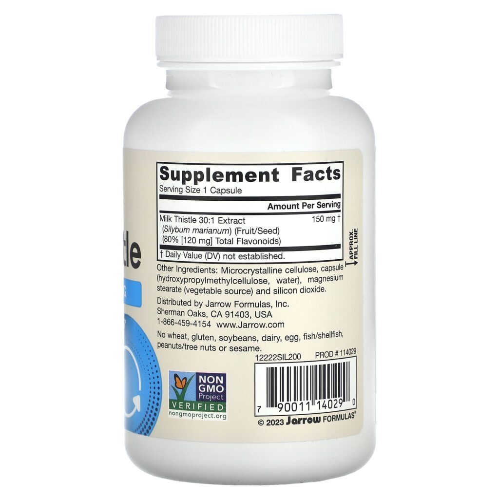 Jarrow Formulas Cardo-Mariano Padronizado 150 mg 200 Cápsulas Vegetais - Imagem 2