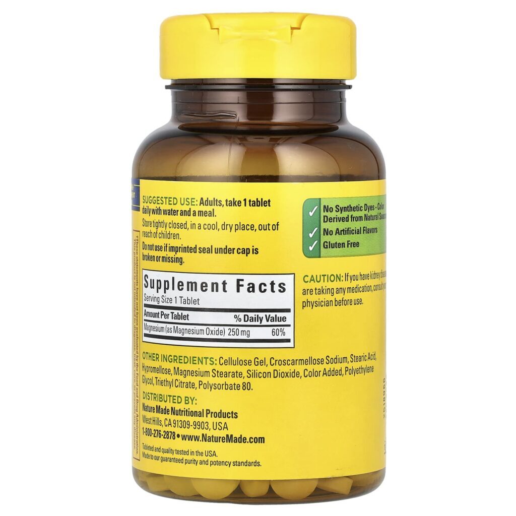 Nature Made Magnésio 250 mg 200 Comprimidos - Imagem 2