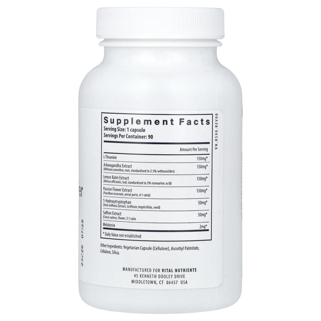 Vital Nutrients Sleep + Recover 90 Cápsulas Veganas - Imagem 2