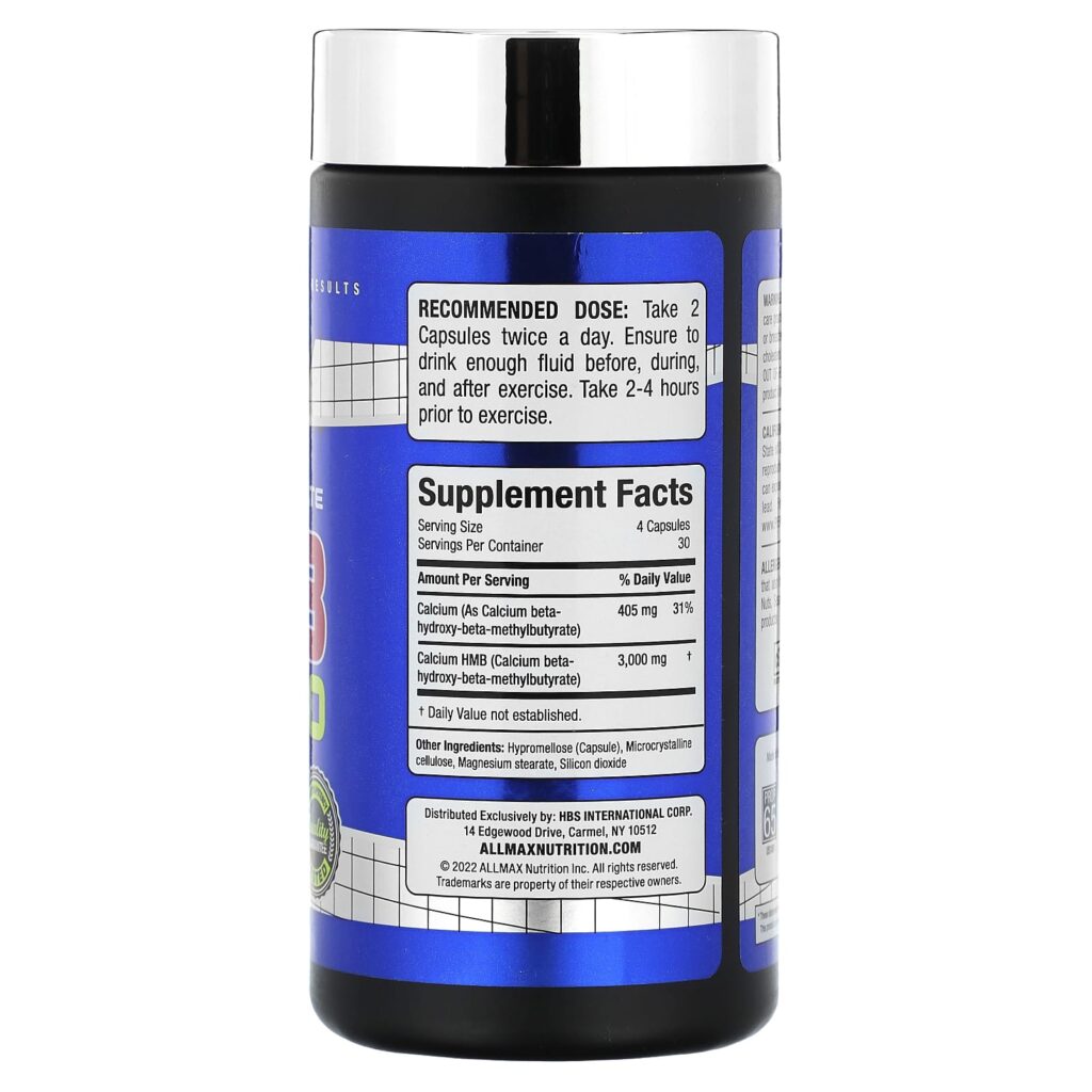 ALLMAX Essentials HMB 3000 120 Cápsulas Vegetais - Imagem 2