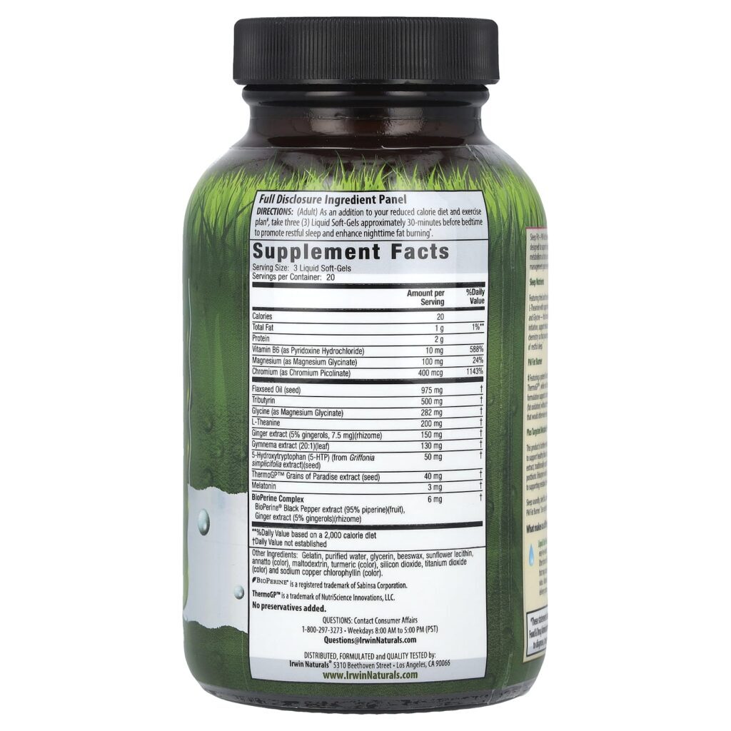 Irwin Naturals Sleep Fit + PM Fat Burner 60 Liquid Softgels - Imagem 2