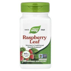 Natures Way Folha de Framboesa 100 Cápsulas Veganas (320 mg por Cápsula)