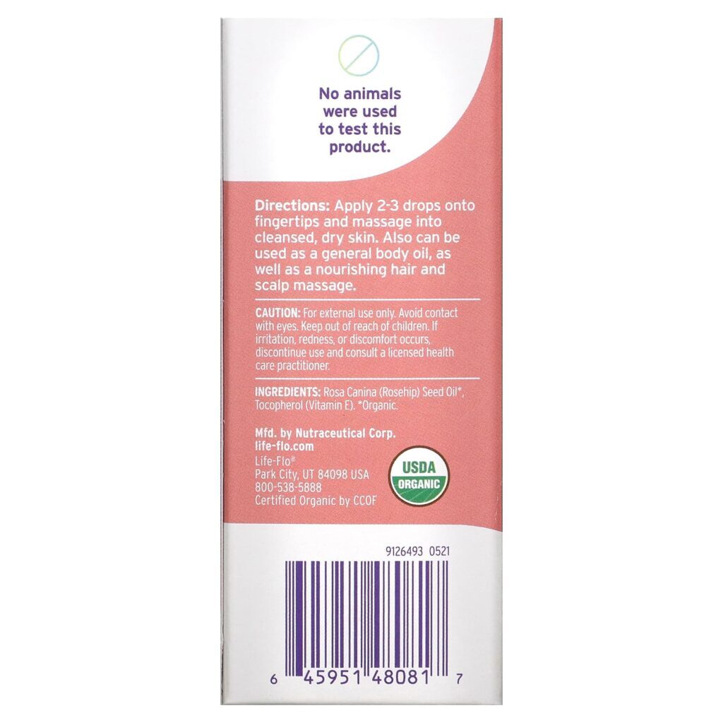 Life-flo Óleo da Semente de Rosa-Mosqueta Puro Cuidados com a Pele 30 ml (1 fl oz) - Imagem 3