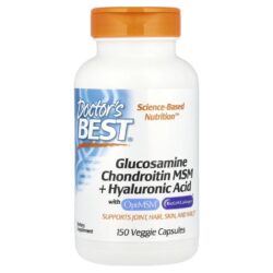 Doctors Best Glicosamina Condroitina MSM + Ácido Hialurônico com OptiMSM® BioCell Collagen® 150 Cápsulas Vegetais