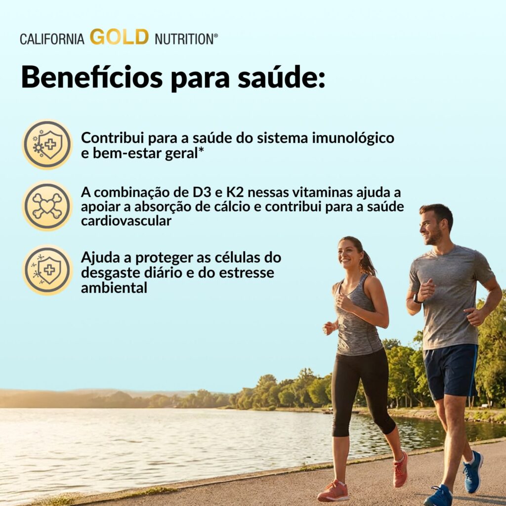 California Gold Nutrition Vitaminas D3 + K2 como MK- 7 180 Cápsulas Vegetais - Imagem 5