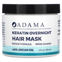 Zion Health Adama Máscara Capilar de Queratina Coco Branco 120 ml (4 fl oz)