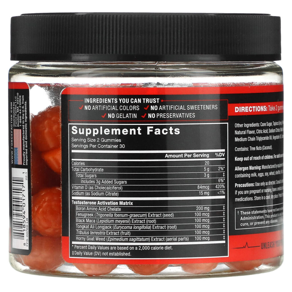 Force Factor Gomas Test X180® Ponche de Frutos Silvestres 60 Gomas - Imagem 2
