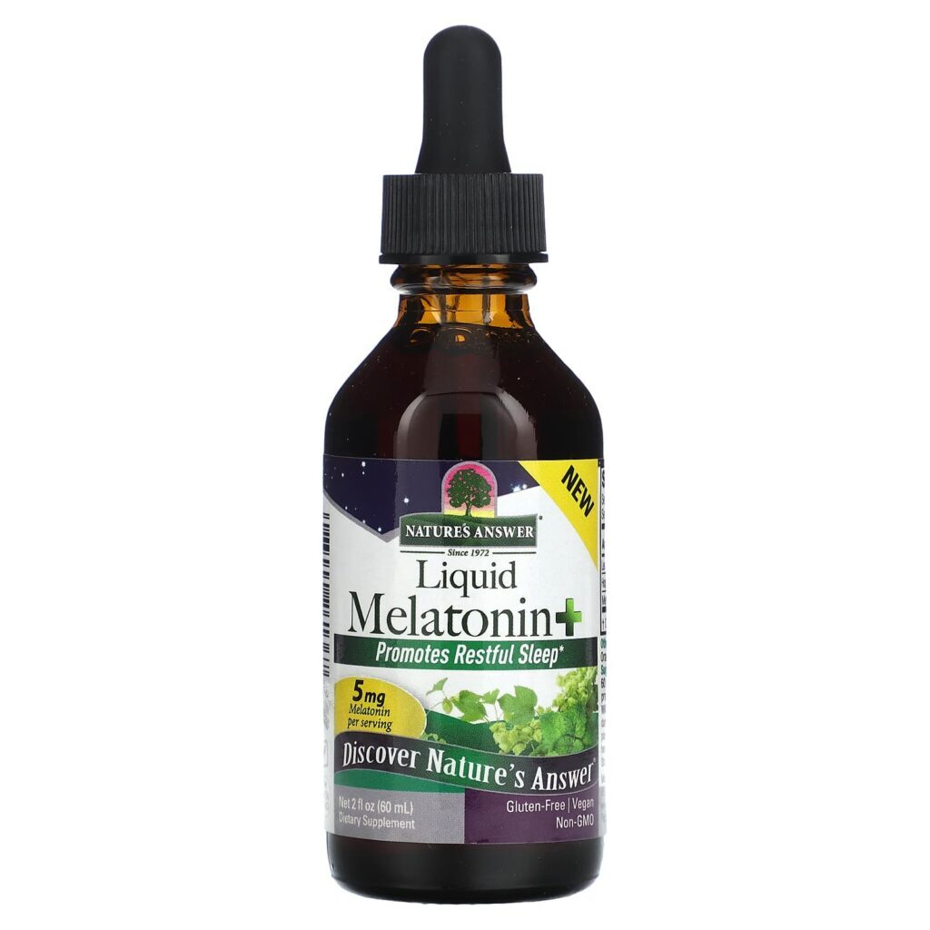 Natures Answer Melatonina + Líquida Creme Natural de Baunilha e Laranja 5 mg 60 ml (2 fl oz) - Imagem 3