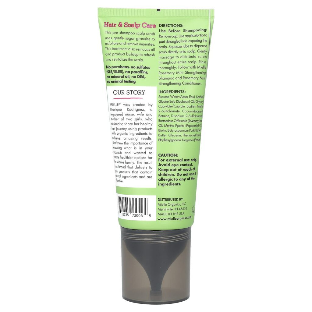Mielle Esfoliante de Açúcar Clareador para o Couro Cabeludo Alecrim e Menta 170 g (6 oz) - Imagem 2