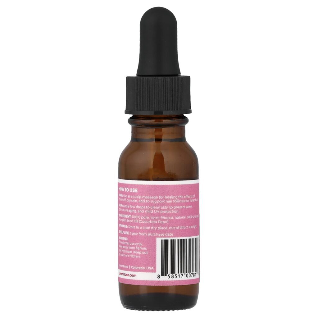 Leven Rose Óleo da Semente de Abóbora 100% Puro e Orgânico Para o Crescimento do Cabelo 15 ml (05 fl oz) - Imagem 2