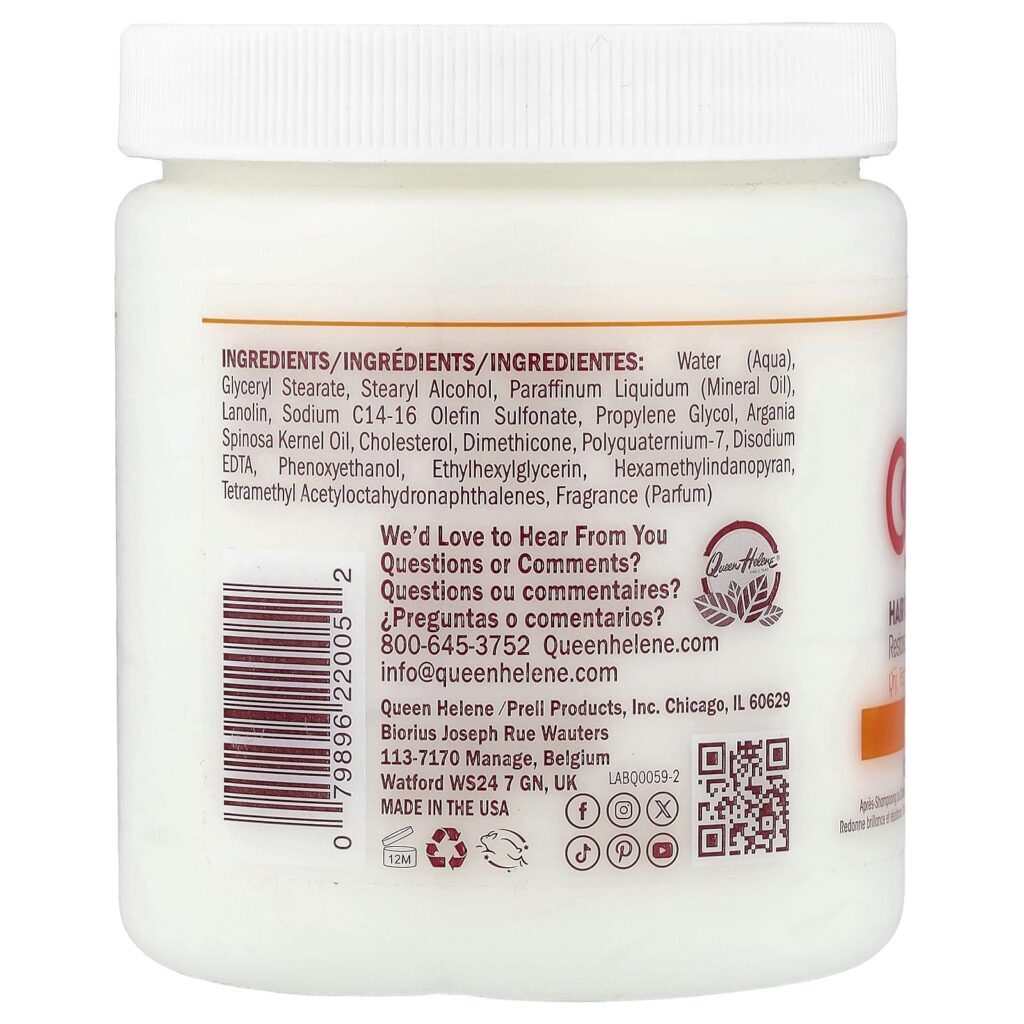 Queen Helene Creme Condicionador para Cabelos Colesterol com Óleo de Argão Cabelos Secos Crespos e Danificados 425 g (15 oz) - Imagem 2