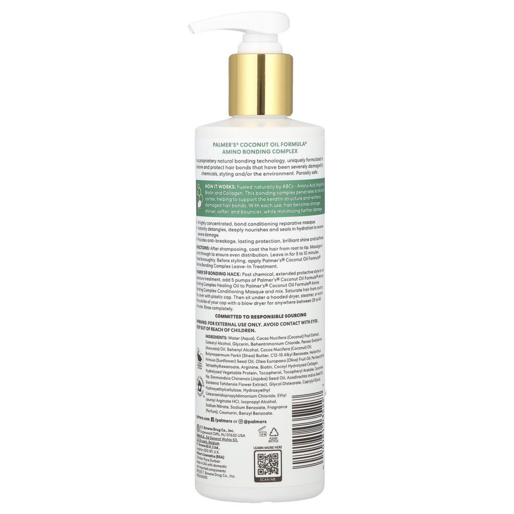 Palmers Coconut Oil Formula® com Vitamina E Complexo de Aminoácidos Máscara de Condicionamento para Vínculo 355 ml (12 fl oz) - Imagem 2