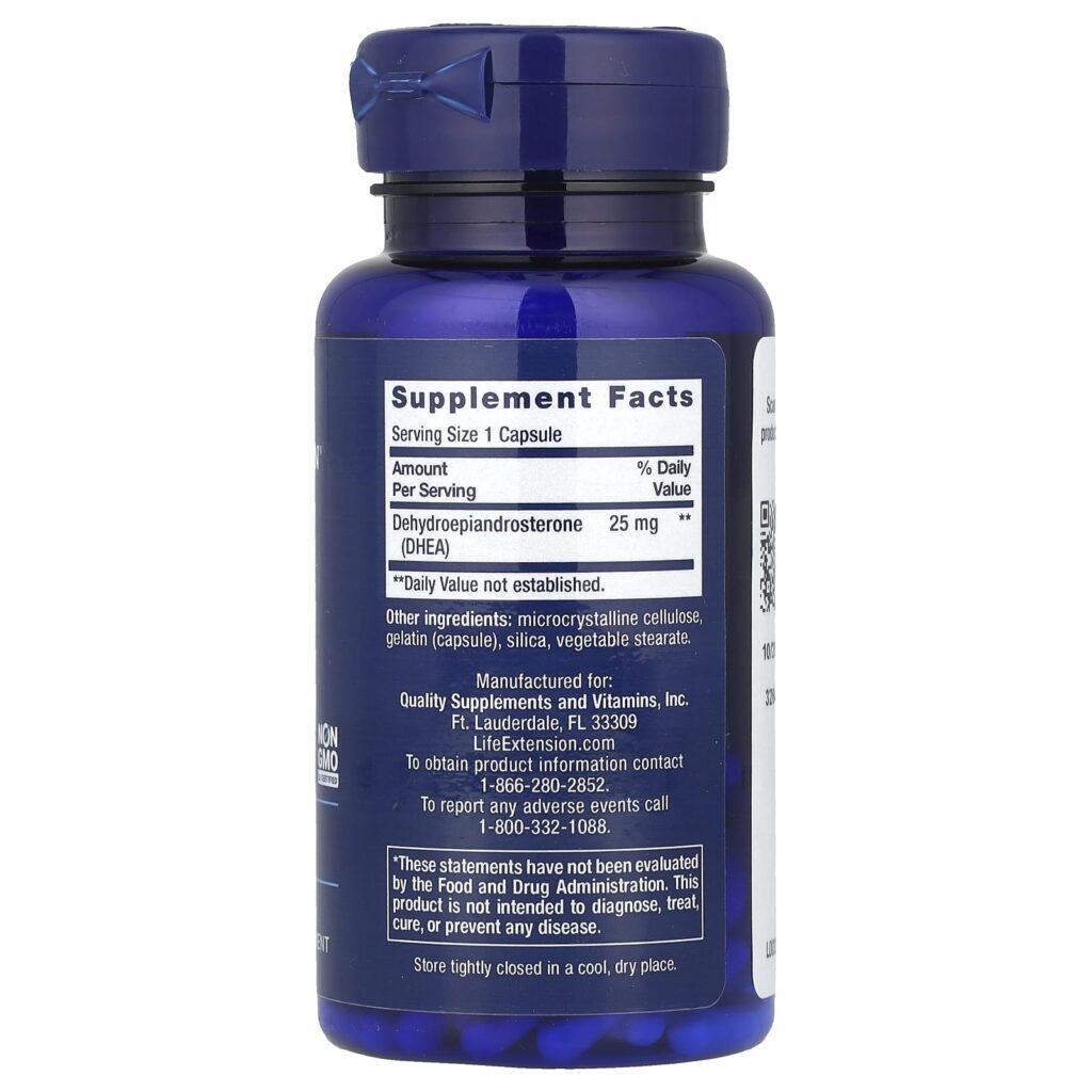 Life Extension DHEA 25 mg 100 Cápsulas - Imagem 2