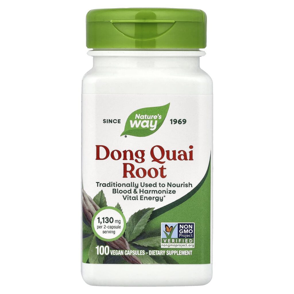 Natures Way Dong Quai Root 100 Cápsulas Veganas (565 mg por Cápsula)