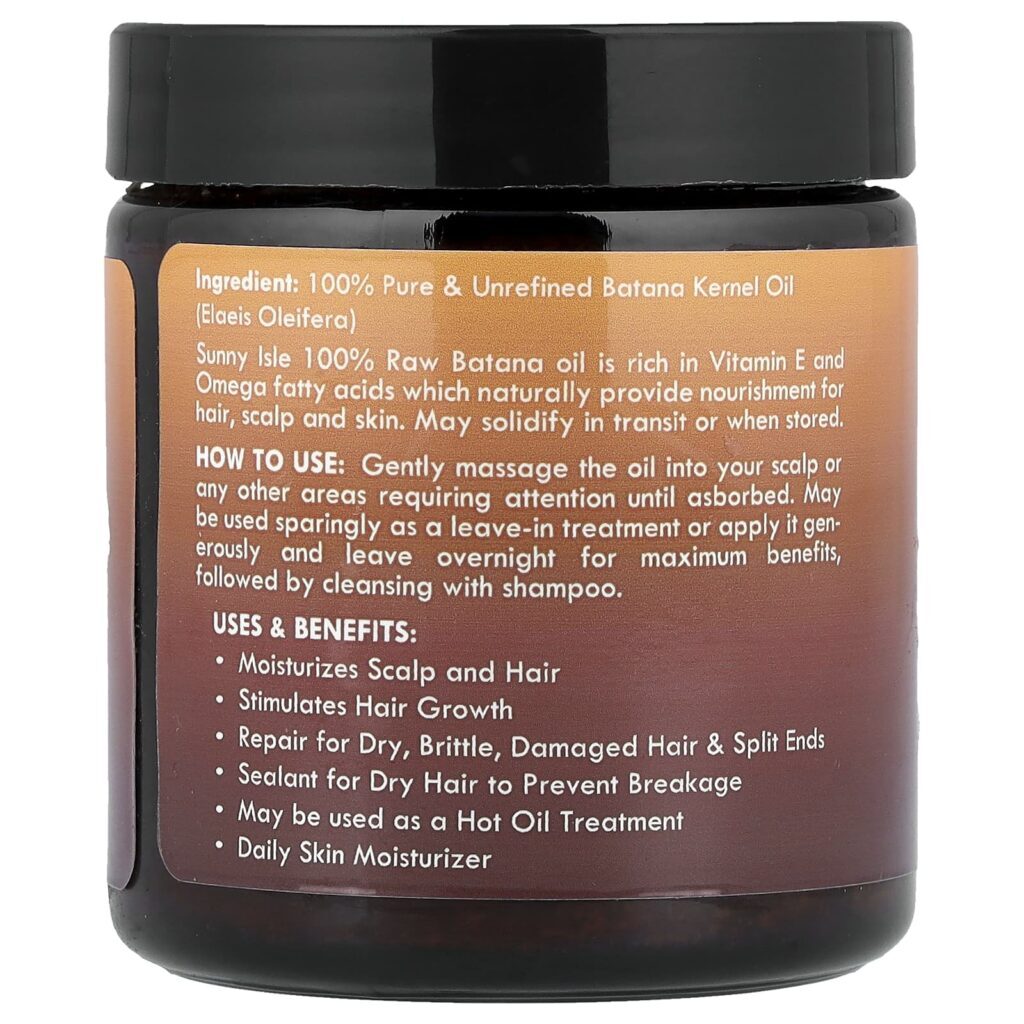 Sunny Isle Óleo de Batana 100% Cru e Puro 118 ml (4 fl oz) - Imagem 2