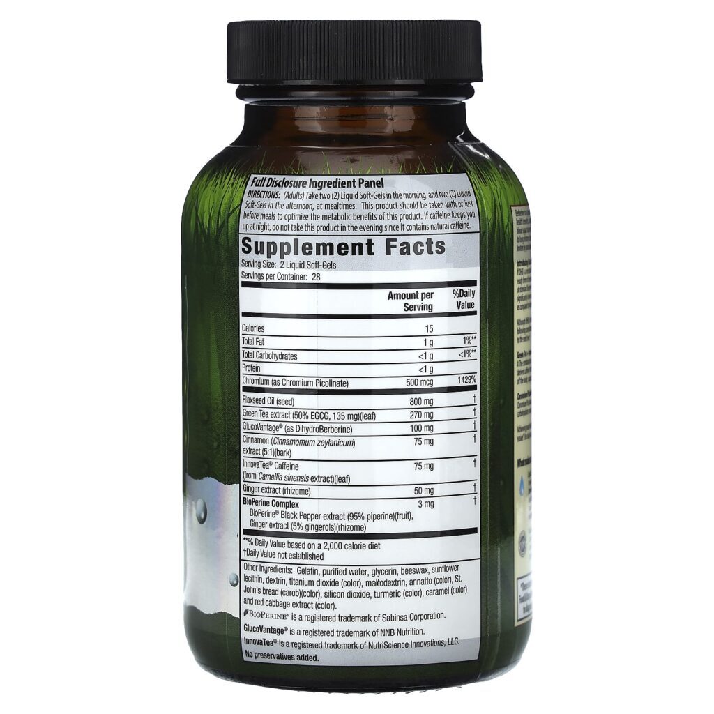 Irwin Naturals Berberina-Corpo + Queimador de Gordura 56 Cápsulas Softgel Líquidas - Imagem 2