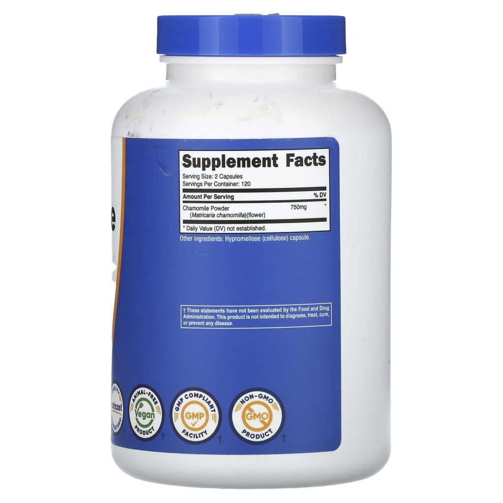 Nutricost Camomila 240 Cápsulas (375 mg por Cápsula) - Imagem 2