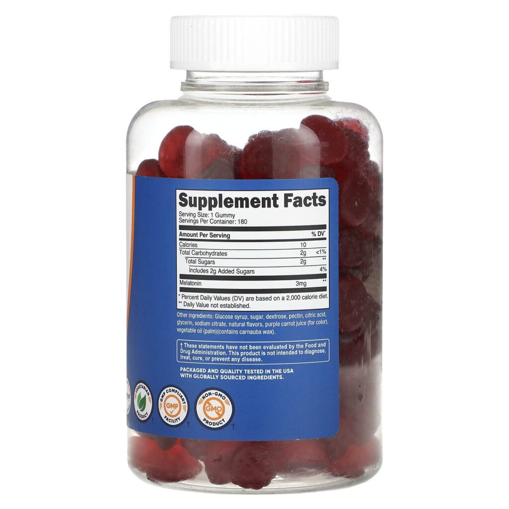 Nutricost Gomas de Melatonina Morango 3 mg 180 Gomas - Imagem 2