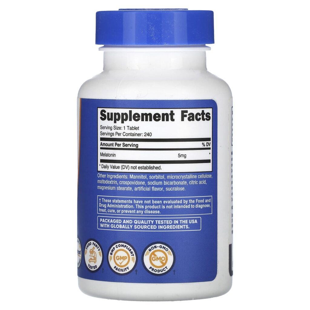Nutricost Melatonina Frutos Silvestres 5 mg 240 Comprimidos - Imagem 2