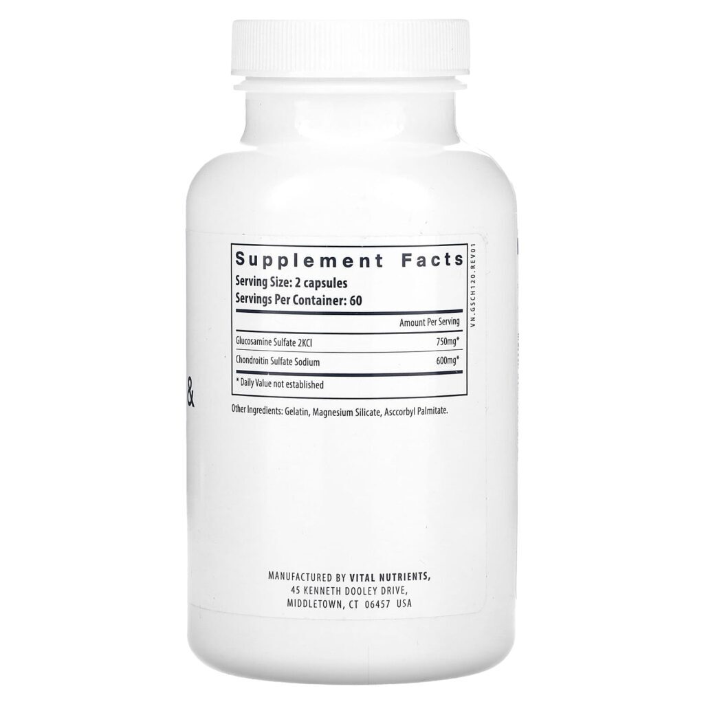 Vital Nutrients Glicosamina e Condroitina 120 Cápsulas - Imagem 2