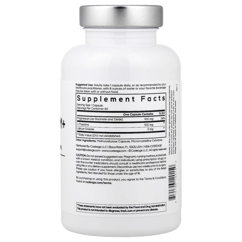 Codeage Amen Lithium Calm+ 60 Cápsulas Vegetais - Imagem 2