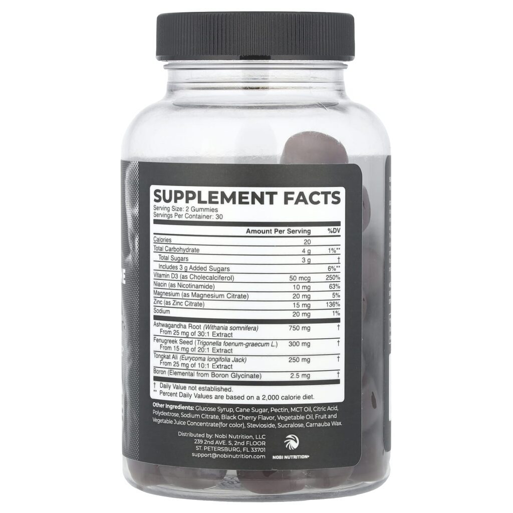 Nobi Nutrition Gomas de Testosterona Premium 60 Gomas - Imagem 2