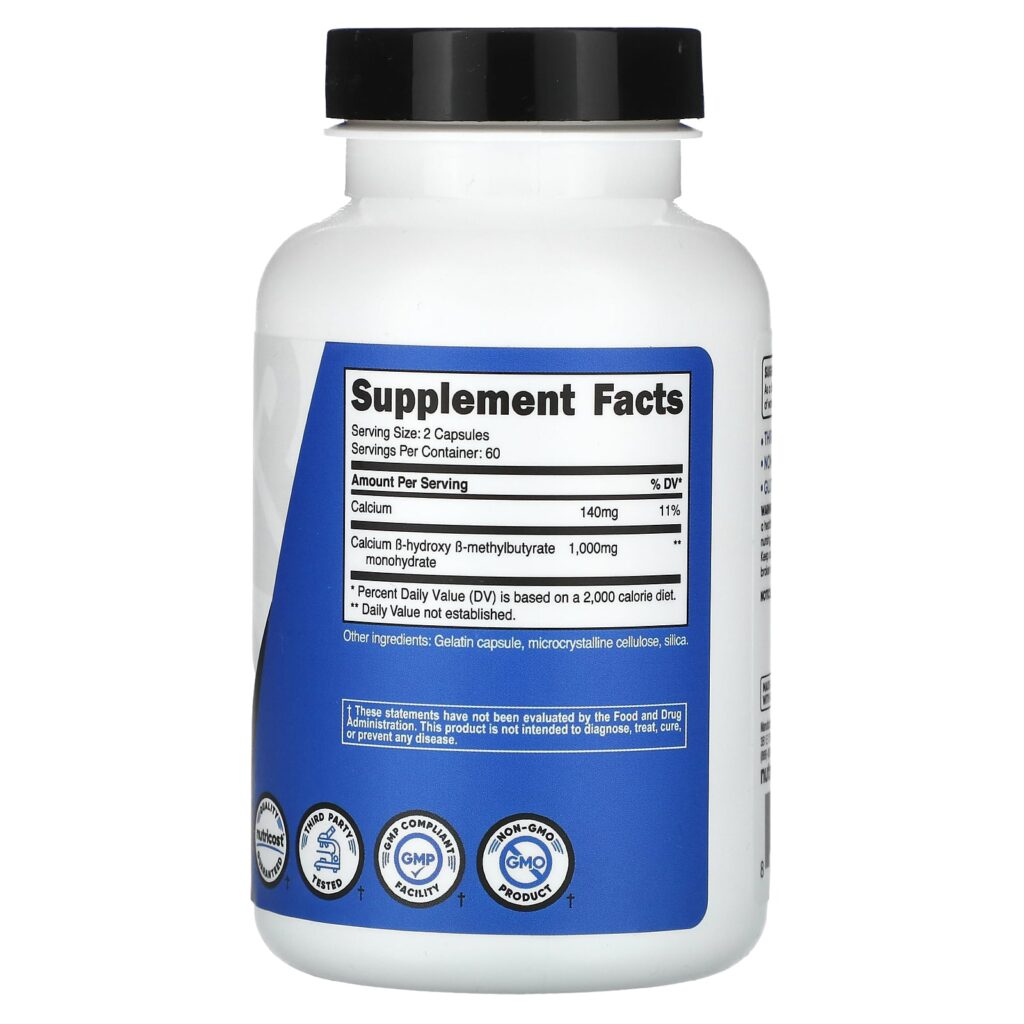 Nutricost Performance HMB 120 Cápsulas (500 mg por Cápsula) - Imagem 2
