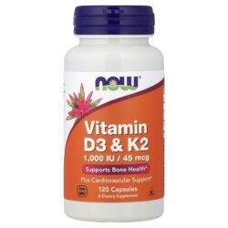 NOW Foods Vitamina D3 e K2 120 Cápsulas