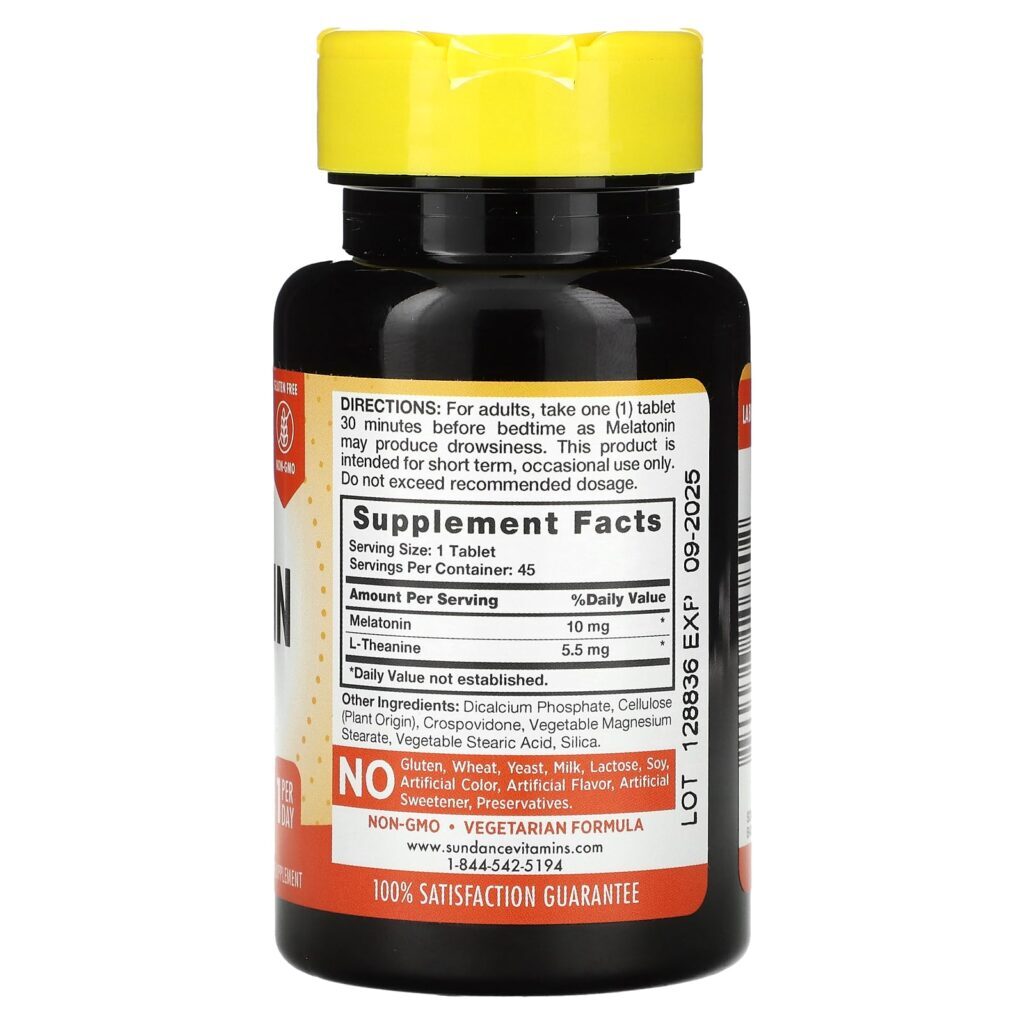Sundance Vitamins Melatonina 10 mg 45 Comprimidos - Imagem 2
