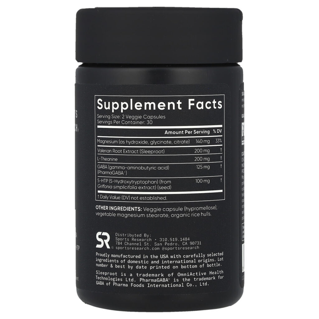 Sports Research Sleep Complex Sem Melatonina 60 Cápsulas Vegetais - Imagem 2
