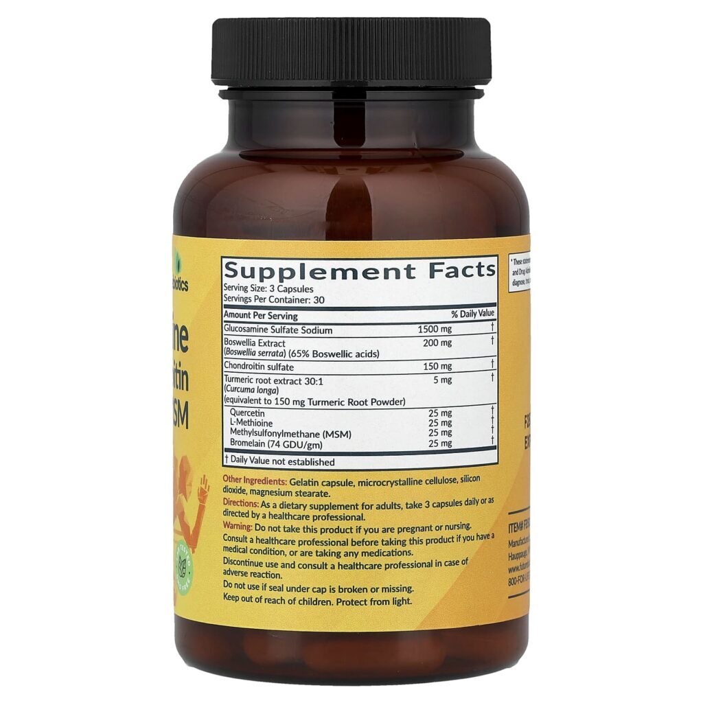 Futurebiotics Glicosamina Condroitina Cúrcuma e MSM 90 Cápsulas - Imagem 2