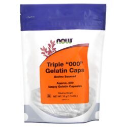 NOW Foods Tripla “000” Cápsulas de Gelatina Aprox. 200 Cápsulas de Gelatina Vazias