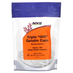 NOW Foods Tripla "000" Cápsulas de Gelatina Aprox. 200 Cápsulas de Gelatina Vazias