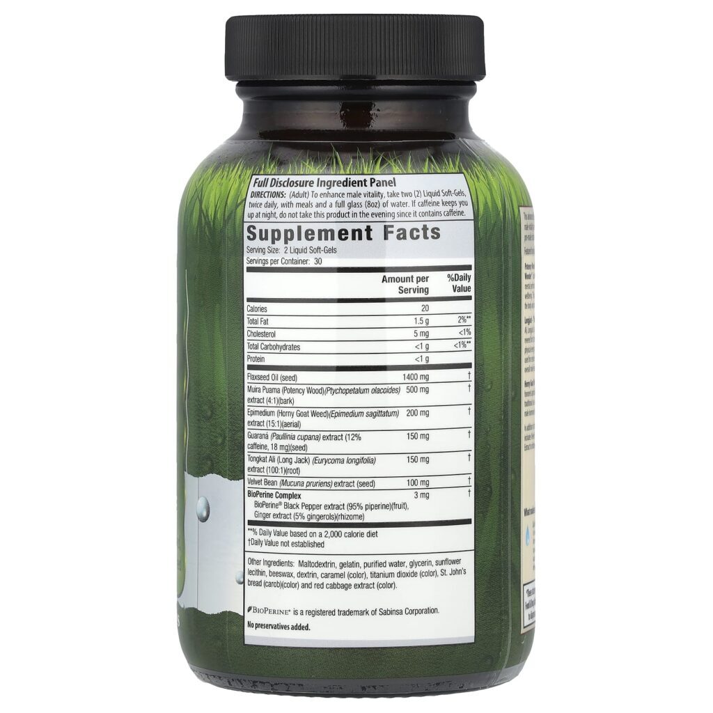 Irwin Naturals Potency Wood Primal-Male™ 60 Cápsulas Softgel Líquidas - Imagem 2