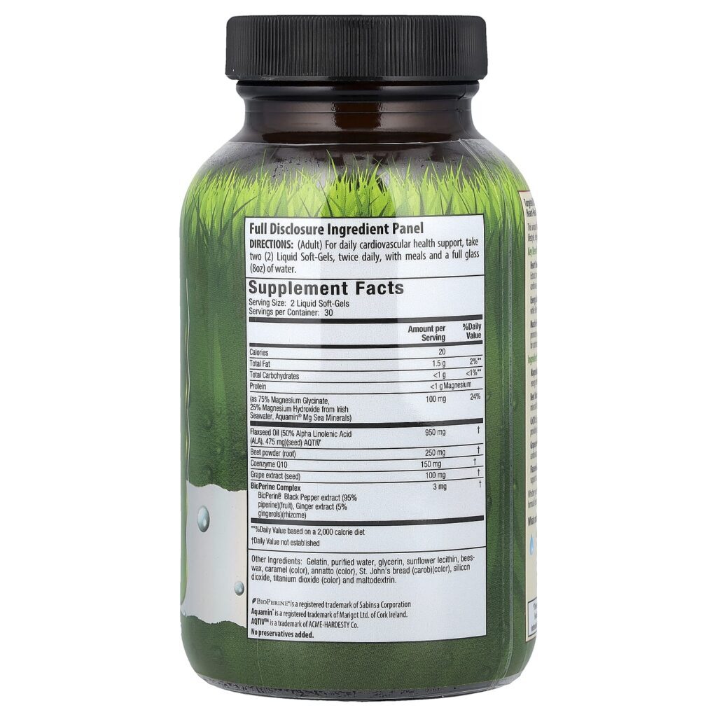 Irwin Naturals Magnésio + Beterraba e CoQ10 60 Cápsulas Softgel Líquidas - Imagem 2