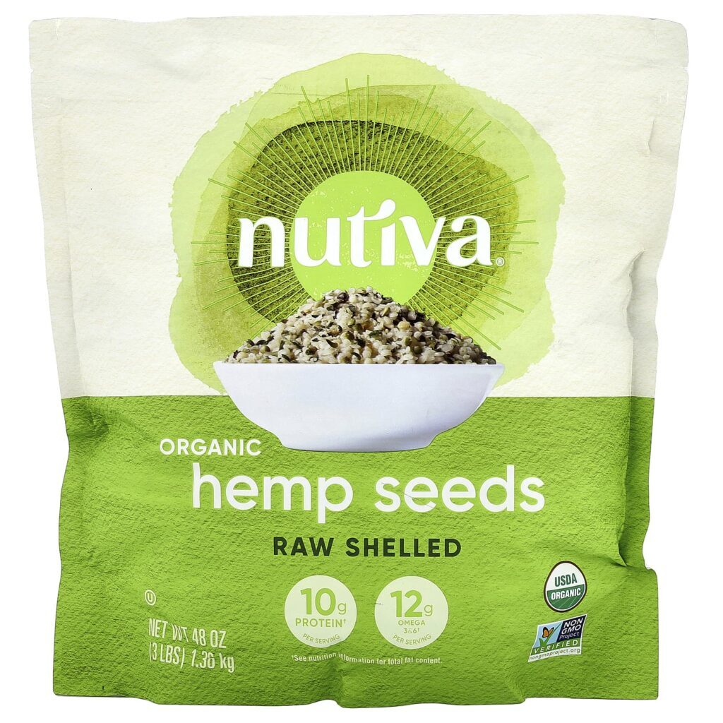 Nutiva Sementes de Cânhamo Orgânico Crus e Descascados 136 kg (3 lb)
