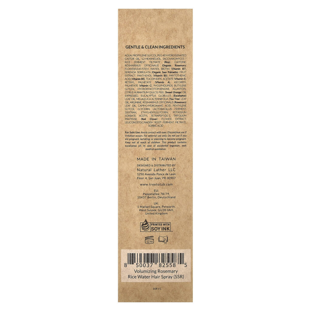 Tree To Tub Spray Volumizador de Água de Arroz e Alecrim para Cabelo 100 ml (34 fl oz) - Imagem 3