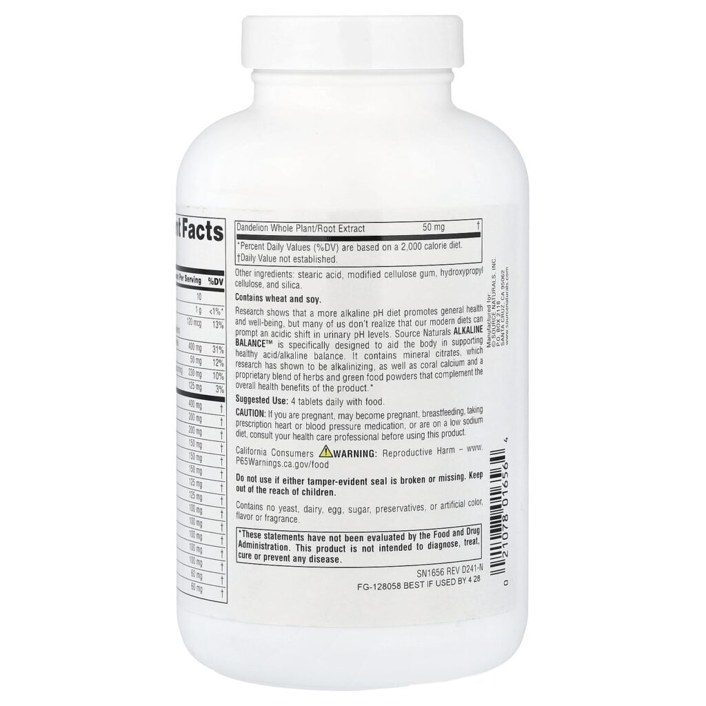Source Naturals Alkaline Balance™ 120 Comprimidos - Imagem 3