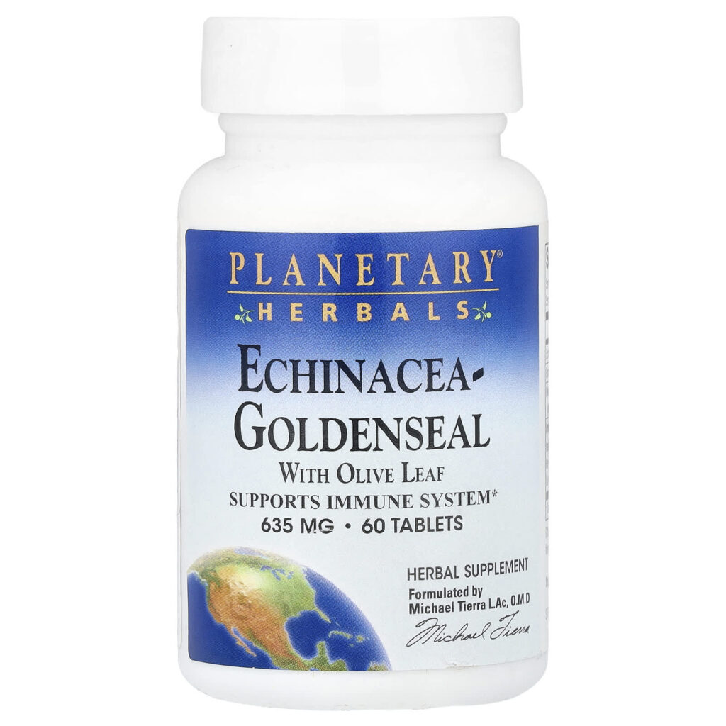 Planetary Herbals Echinacea-Goldense com Folha de Oliveira 60 Comprimidos (317 mg por Comprimido)