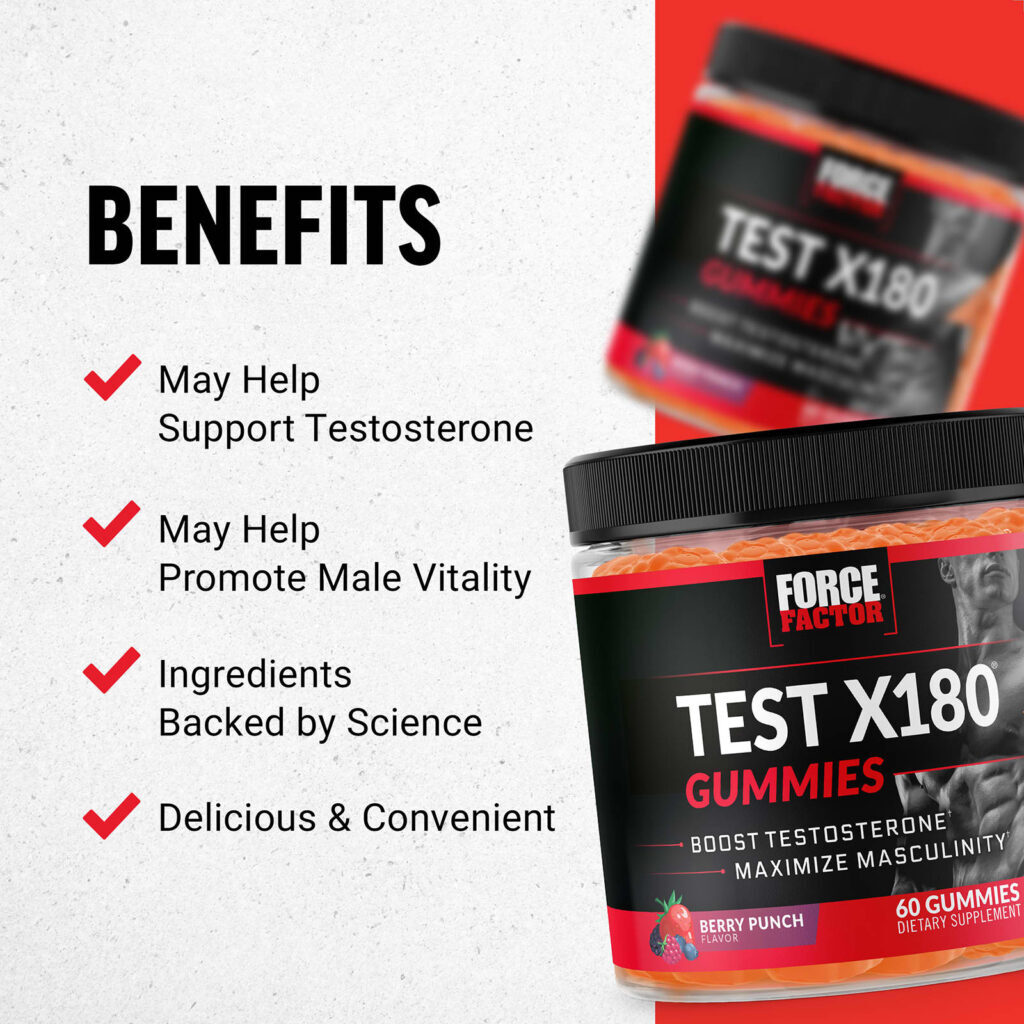 Force Factor Gomas Test X180® Ponche de Frutos Silvestres 60 Gomas - Imagem 3